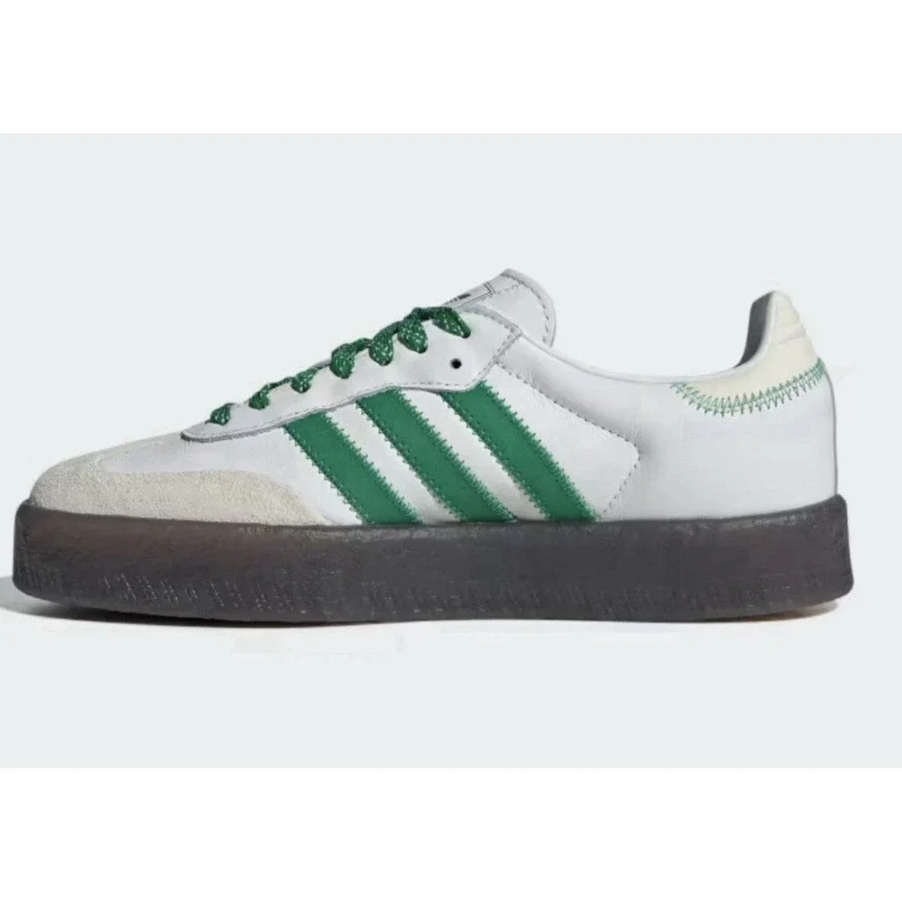adidas SAMBAE W Sneakers Size 6 Womens Cloud White/Green/Off White IE9105 NEW - Picture 11 of 16